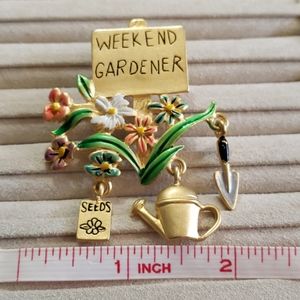 3 for $15! Vintage gardener brooch